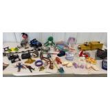 Box of bottom of toy box - trucks parts, etc