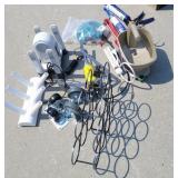 Boot dryers, caulk guns, wine rack, casters, etc