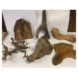 Blue box of driftwood