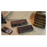 Box - 3 Flemish art boxes, & jewelry box