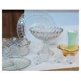 Box glass - tall compote, amber bowl, etc