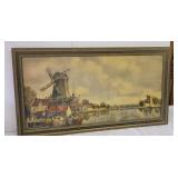appx 30" Picture - Louis Set old - A Holland Mill