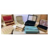 Box of jewelry boxes and showcase - plexi is