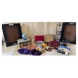 2 trays of miscellaneous household, puzzle,