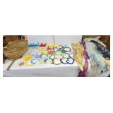 Basket linens - scarves, doilies, etc