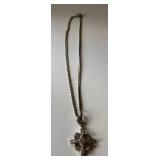 HEAVY cross on chain marked 14k