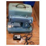 Retro blue Singer sewing machine