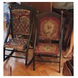 2x$ - 2 folding 1870s ish carpet chairs