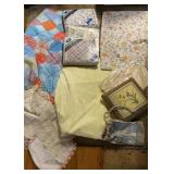 2 Boxes of bed linens - mostly full