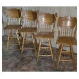 4x$ Swivel press back bar stools.