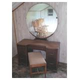 Vanity with stool.
