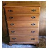5 drawer maple highboy.