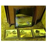 Mirror and 3 prints