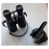 Binoculars and pipe holder