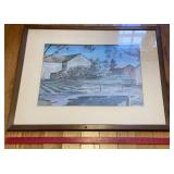 Framed farm print