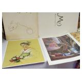 2 unframed girly prints - numbered & signed