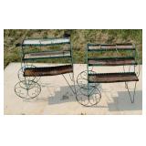 two 3 tier planter carts.