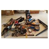 Tools, Shelf brackets, grinding wheels, hammers,