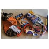 Tub of dog related. new collars, leashes, etc...