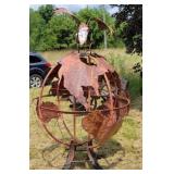 huge metal  - Eagle world yard art sculpture