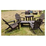 6 piece wooden patio set.