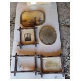 Lot of picture frames, old art, etc