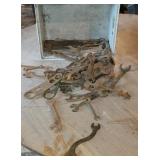 Tub lot old wrenches.