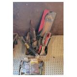 2 boxes painting supplies and hardware.