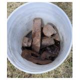 Bucket lot forge tools, saws, pick heads, etc.
