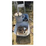 Lot of galvanized, wash tubs, water can, bucket,