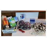 Box light bulbs, fans, fire extinguisher, etc