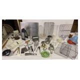 Box of misc kitchen - cooling racks, measuring