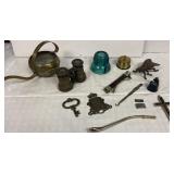 Interesting lot - metal pipe, metal grasshopper