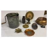 Vintage ice cream maker, copper bowl with