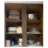 Contents of cupboard - mostly baking dishes