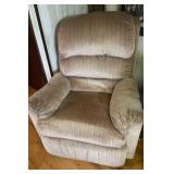 Pink/beige recliner
