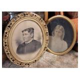 2 Victorian oval portraits