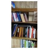 Books on bookshelf -nutting, military, gardening,