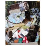 Large flat - fleece eagle blanket, bear, linens,