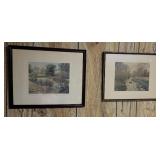 2x$ - 2 Wallace nutting prints - Swimming pool &