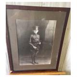 Framed young soldier photograph - frame is