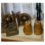 3pr bookends & pr iron candlesticks