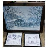 3 pictures - dogs and horses