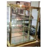 Table top Showcase - 2 door brass and glass