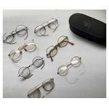 7 pairs of round glasses - many gold filled