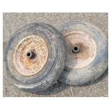 2 wheel barrow tires with air. Very rare!