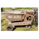 Self-propelled dump wagon.