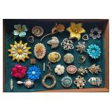 Bag of nice retro brooches