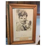 1936 framed calendar - Oneida NY