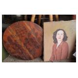 Italian portrait on canvas and rd carving